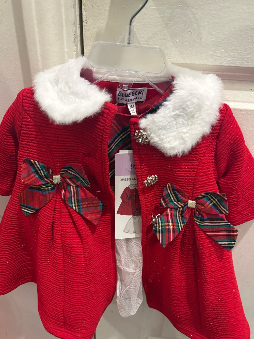 Blueberi Boulevard Red and White Infant Holiday Outfit
